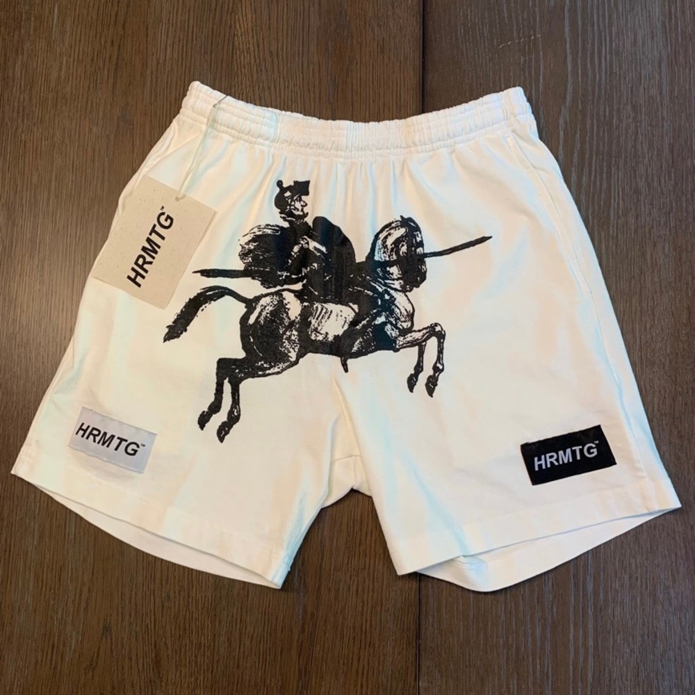 HRMTG x Jack B Wiese knight shorts beige XS